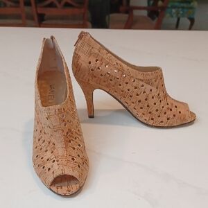 Vaneli Tan Cork Cutout Heels